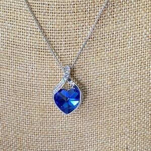 Sapphire Blue Heart Crystal Necklace​